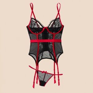 Adore Me Lyla Unlined Bustier Black Lace